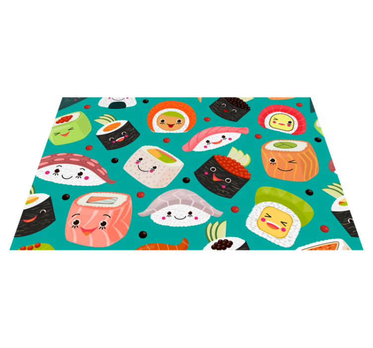 Children placemats cute sushi characters - TenStickers