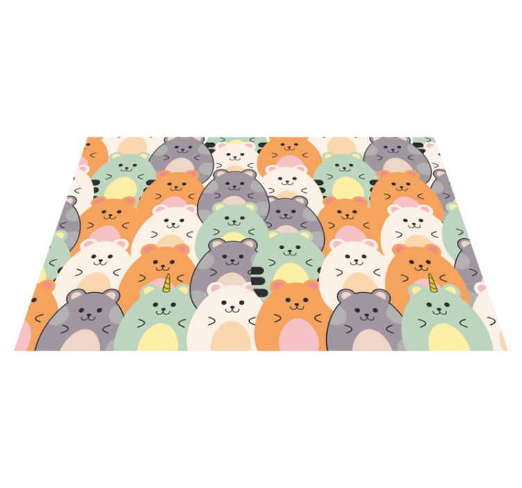 Children placemats with cute animal faces - TenStickers