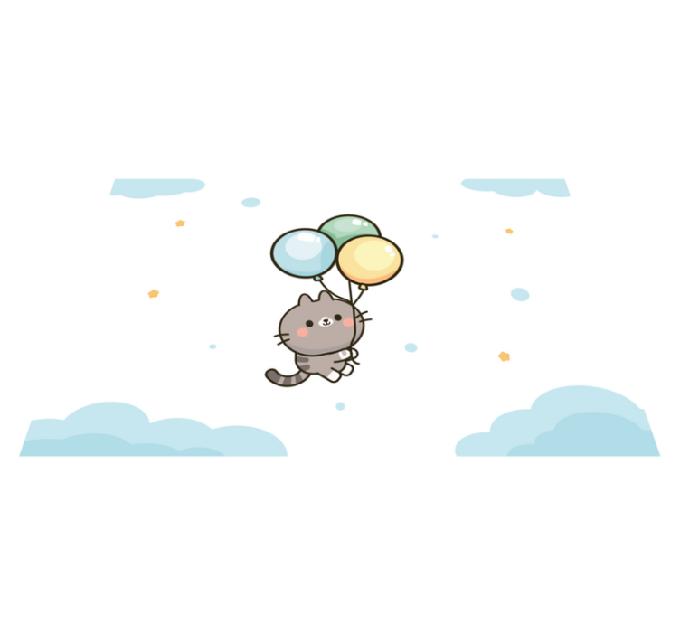 Children placemats cute cat balloons - TenStickers