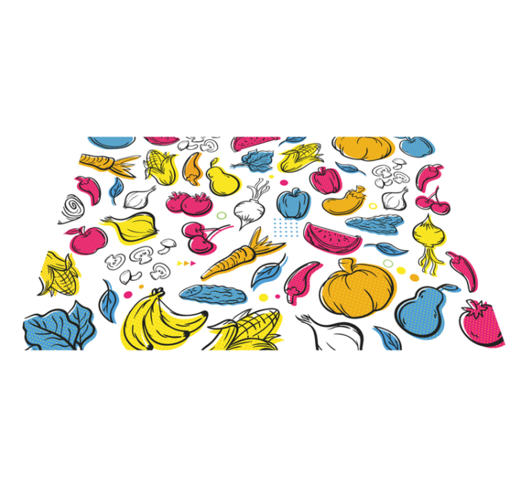 Original placemats with colorful vegetable designs - TenStickers
