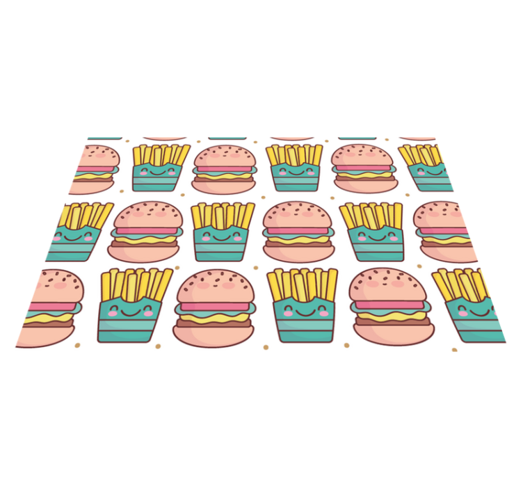 Children placemats happy burger design - TenStickers
