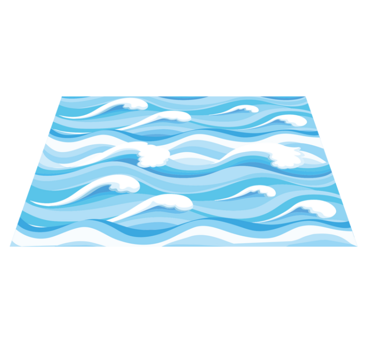 Blue sea waves pattern vinyl placemats - TenStickers