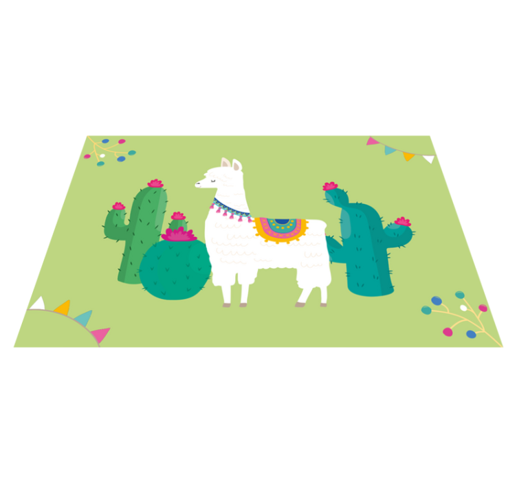 Llama with Cacti children placemats - TenStickers