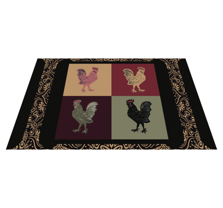 Original placemats vibrant chicken designs - TenStickers
