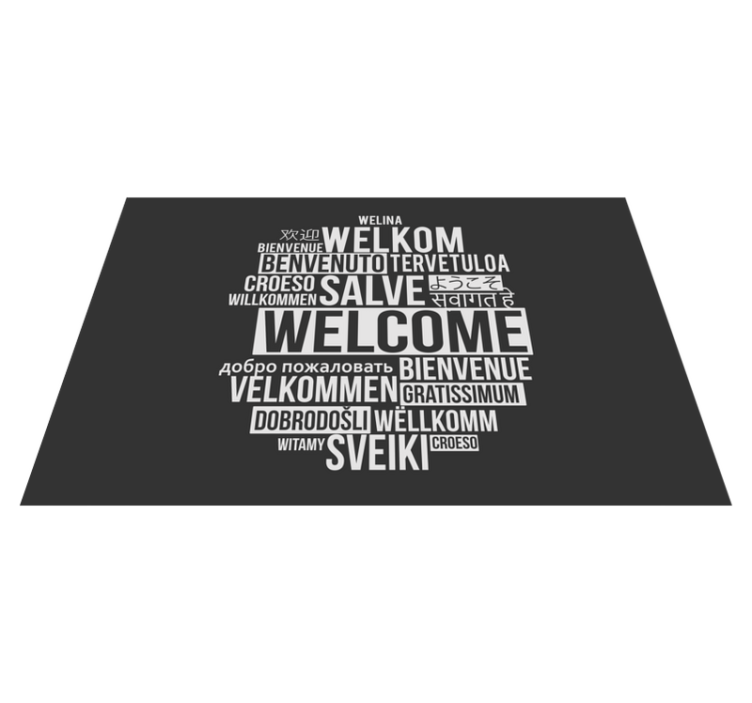 Placemats with quote welcome multilingual design - TenStickers
