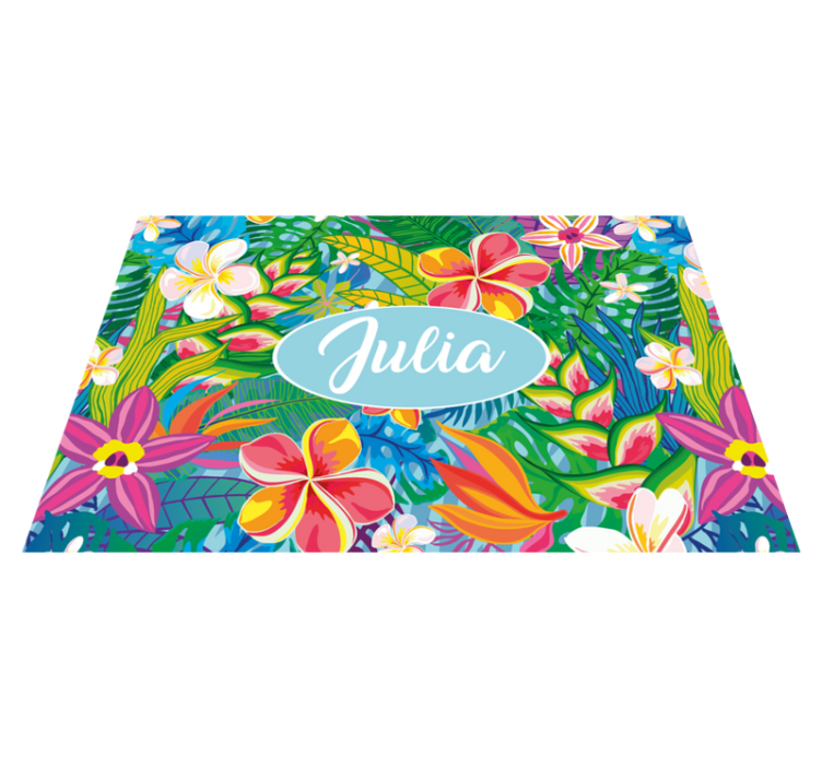 Tropical floral personalisable placemat - TenStickers