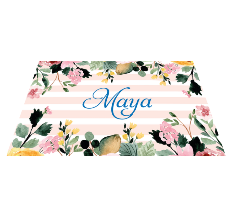 Personalizable placemat floral custom name - TenStickers