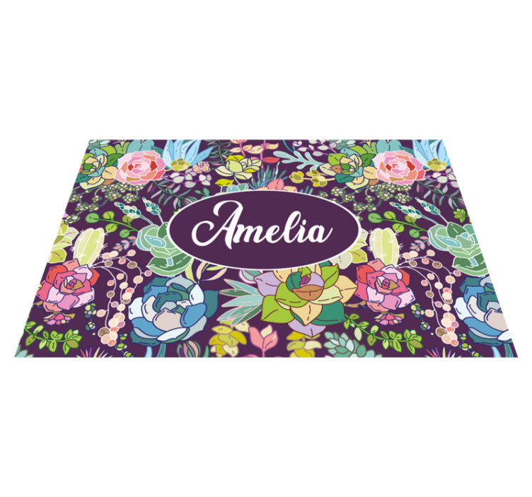 Personalised placemat with floral custom design - TenStickers