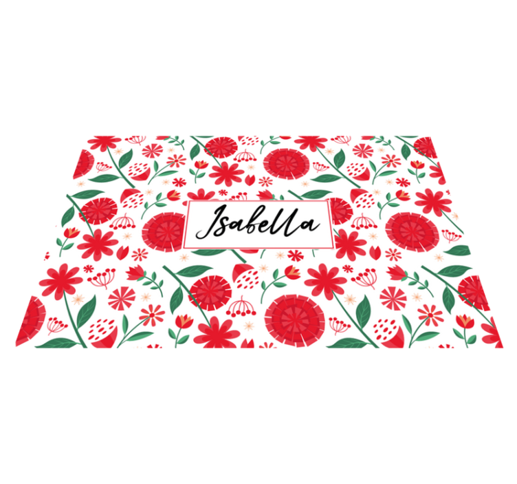 Personalised placemat floral name design - TenStickers