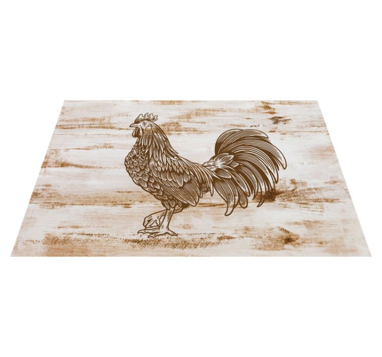Modern placemats with chic rooster design - TenStickers