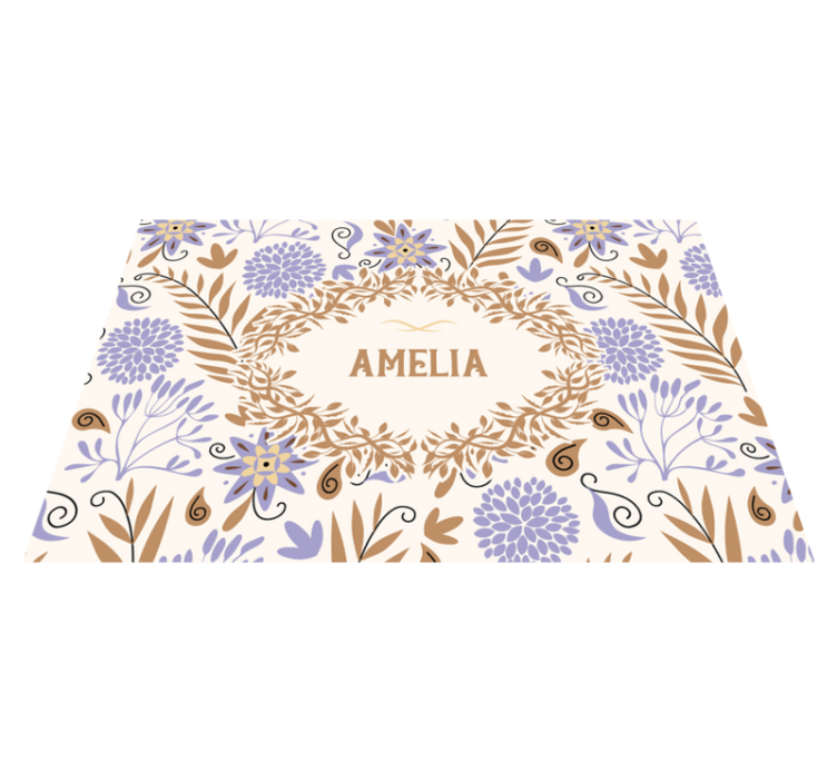 Personalisable placemat flower pattern placemats - TenStickers