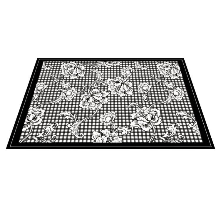 Elegant placemats black floral design - TenStickers