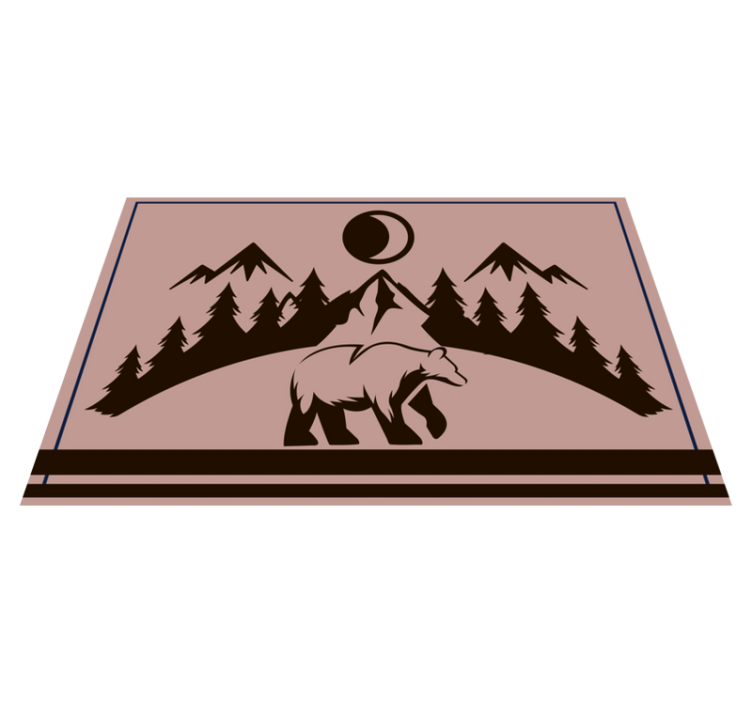Personalisable placemat bear silhouette scene - TenStickers