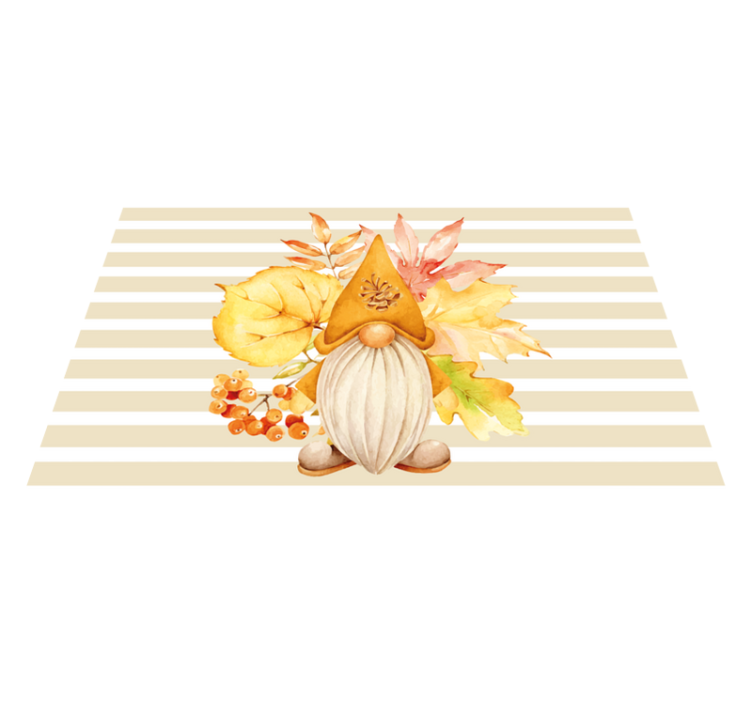 Original placemats gnome with autumn leaves - TenStickers