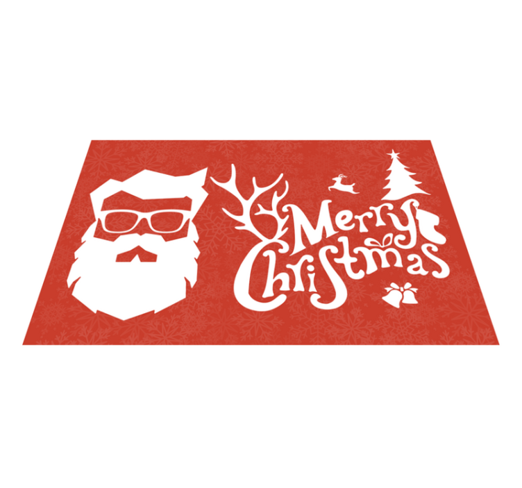 Christmas placemats santa with spectacles - TenStickers