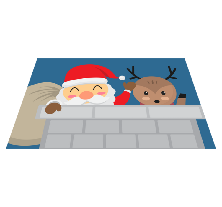 Christmas placemats featuring santa claus reindeer - TenStickers