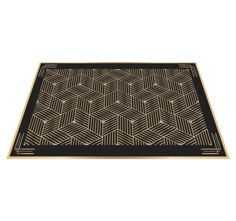 Golden geometric deco pattern elegant placemats - TenStickers