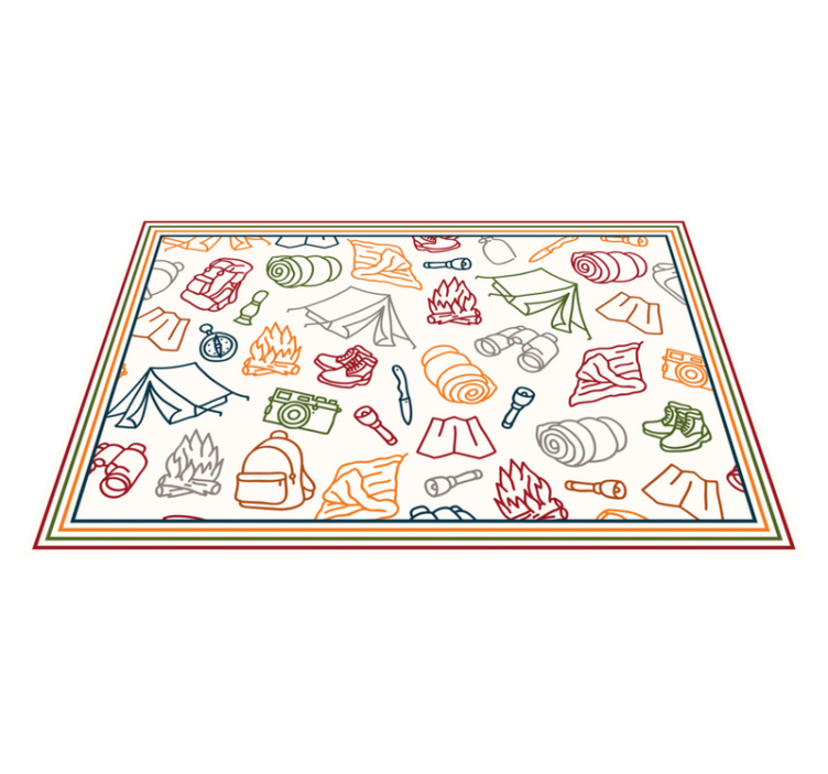 Original placemats camping adventure icons - TenStickers