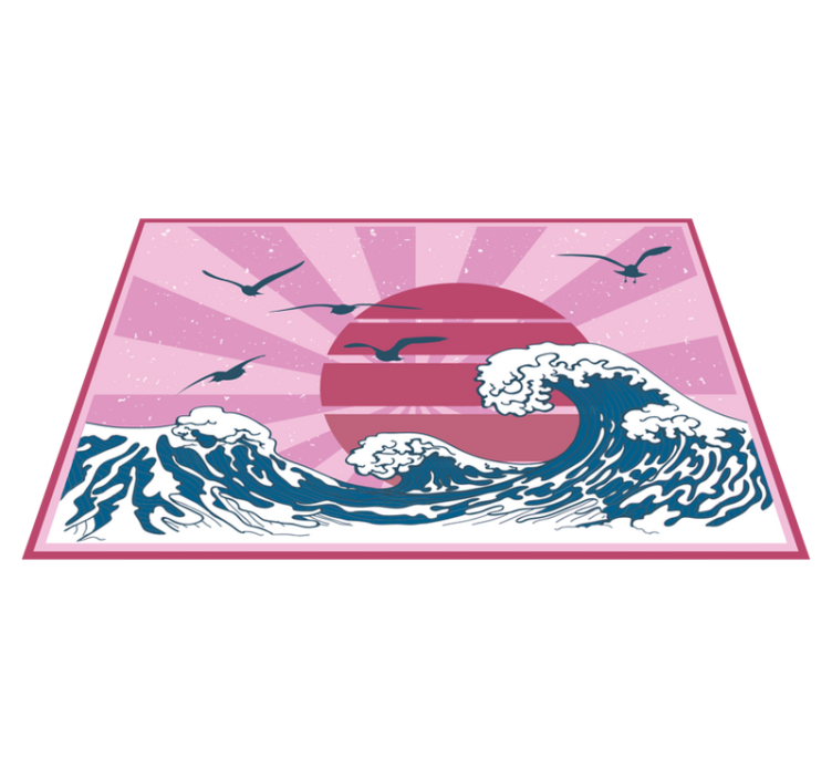 Modern placemats waves and sun design - TenStickers