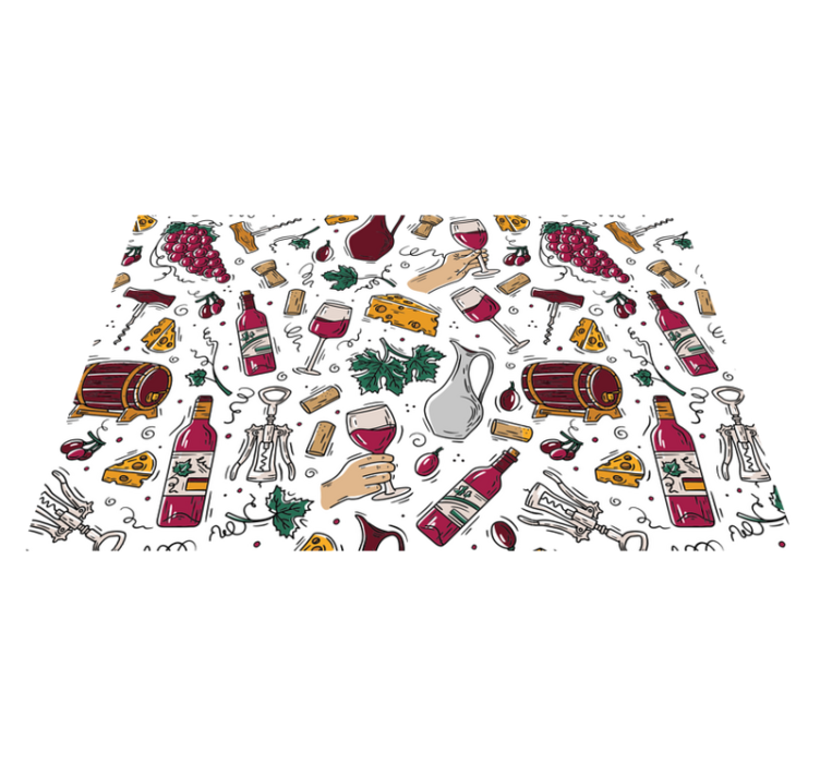 Original placemats wine and cheese design - TenStickers