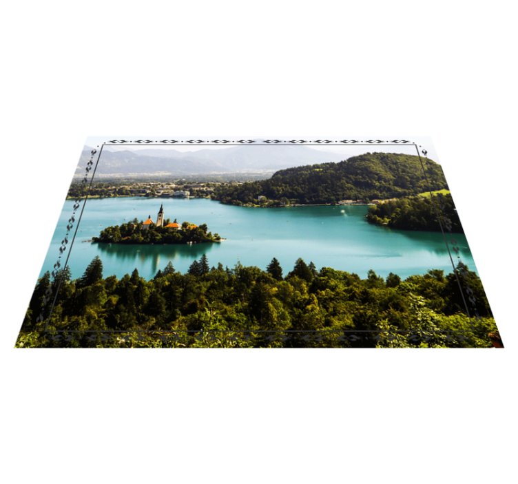 Modern placemats serene lake vista - TenStickers