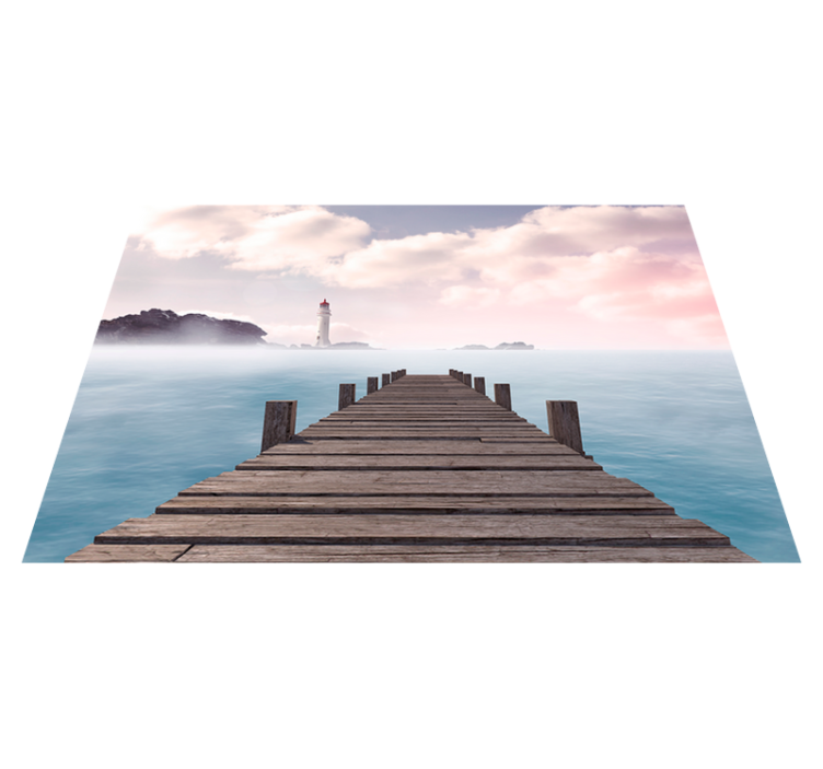 Modern placemats serene dock pathway design - TenStickers
