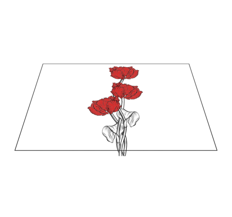 Red vertical tulips pattern  elegant placemats - TenStickers