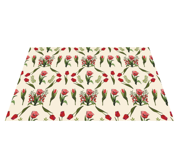 Original placemats red bowl floral - TenStickers