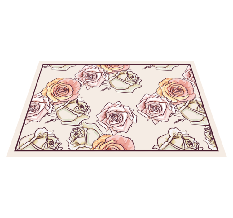 Original placemats rose floral arrangement - TenStickers