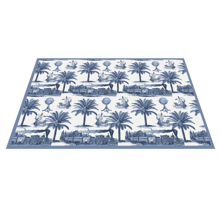 Modern placemats nostalgic travel memories - TenStickers