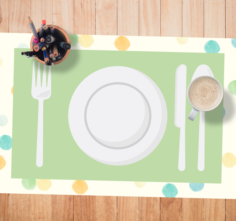 Cutlery distribution graphic children placemats - TenStickers