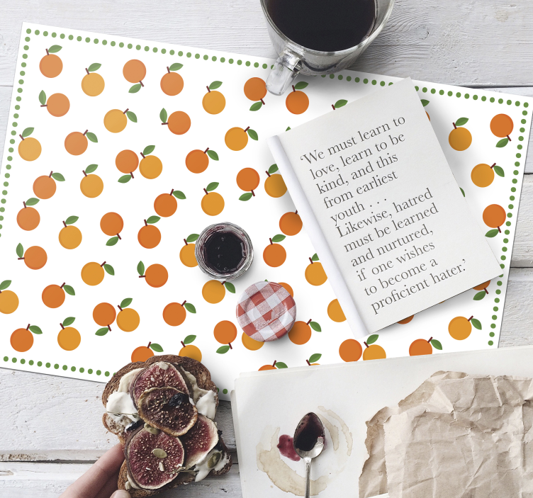 Oranges with green leaves original placemats - TenStickers