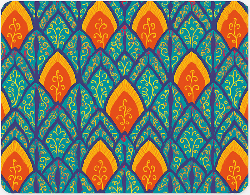 Original placemats colorful indian peacock design - TenStickers