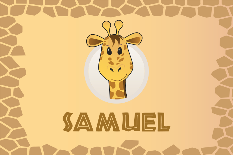 Children placemats giraffe character design - TenStickers