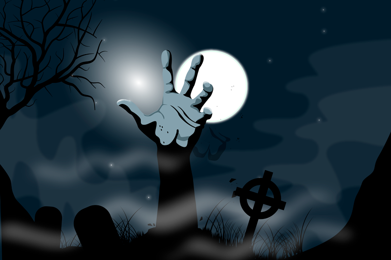 Halloween placemats spooky graveyard design - TenStickers