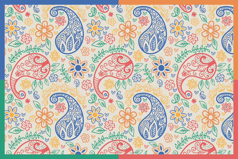 Colorful paisley print placemats - TenStickers
