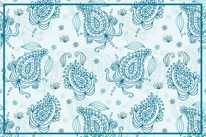 Placemat set with intricate floral design - TenStickers