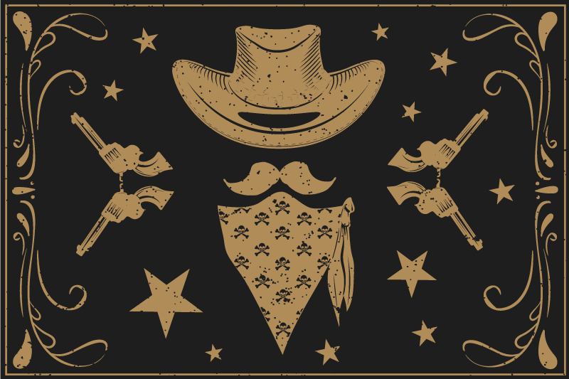 Original placemats cowboy inspired design - TenStickers