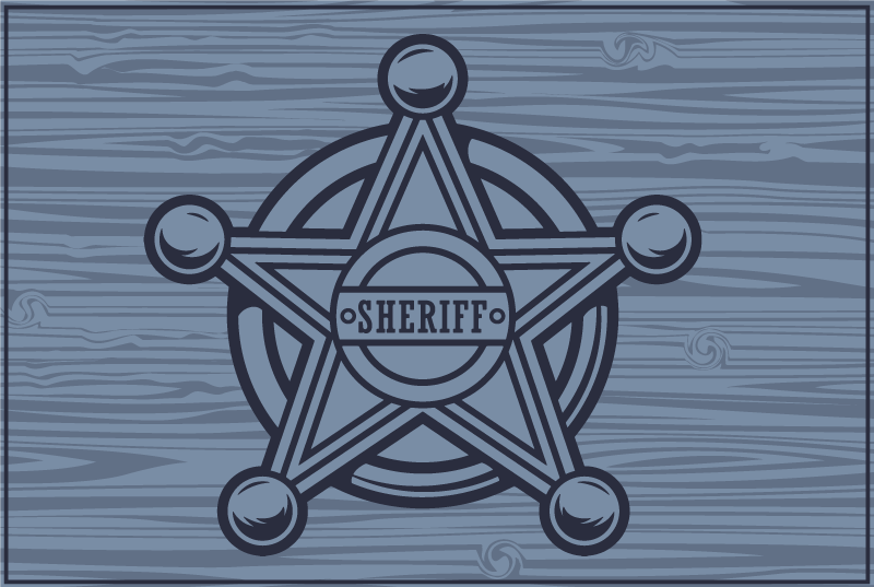 Personaliseable placemat sheriff star badge - TenStickers