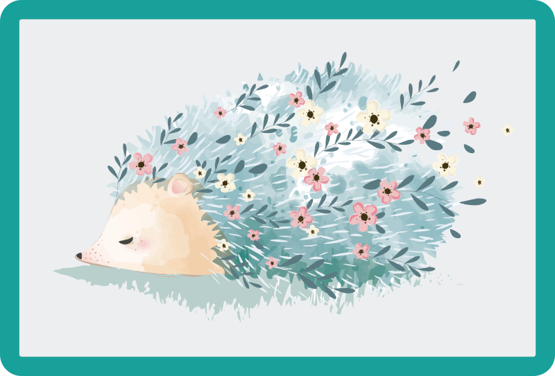 Children placemats cute hedgehog illustration - TenStickers