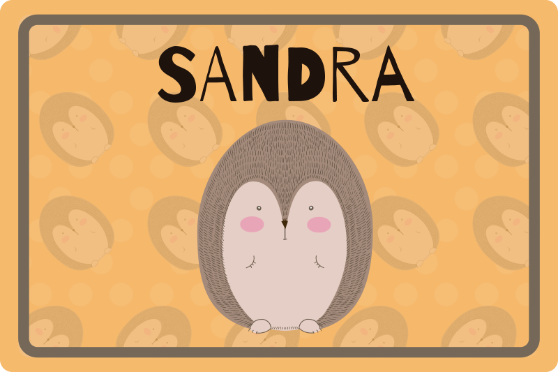 Children placemats adorable hedgehog design - TenStickers