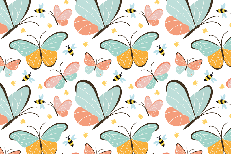 Placemats with quote butterfly pattern joy - TenStickers