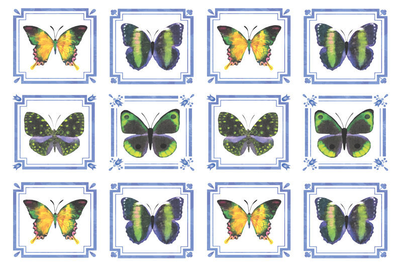 Original placemats butterfly patterned décor - TenStickers