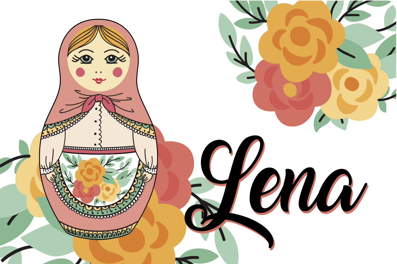 Personalisable placemat matryoshka doll design - TenStickers