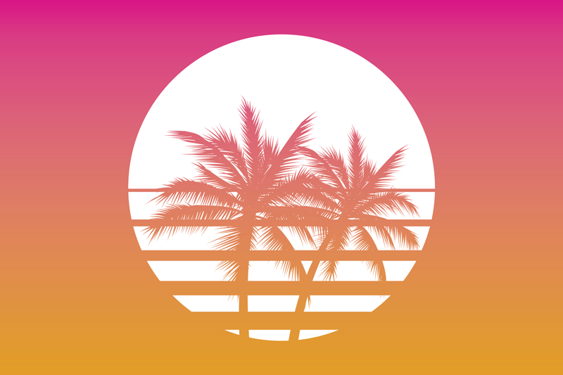Original placemats palm tree sunset - TenStickers