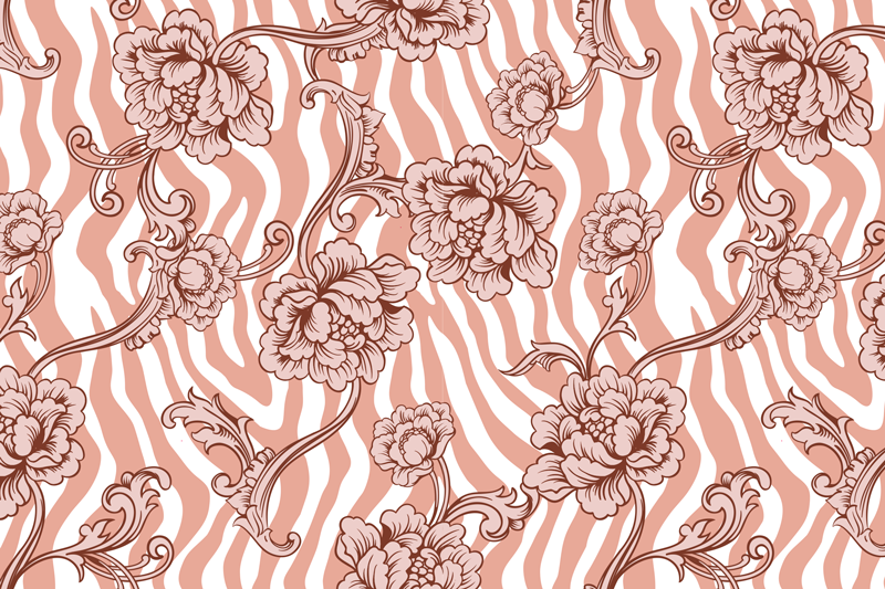 Original placemats floral zebra design - TenStickers