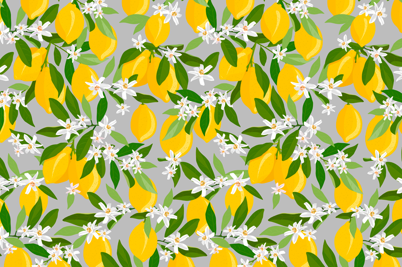 Original placemats lemon floral design - TenStickers
