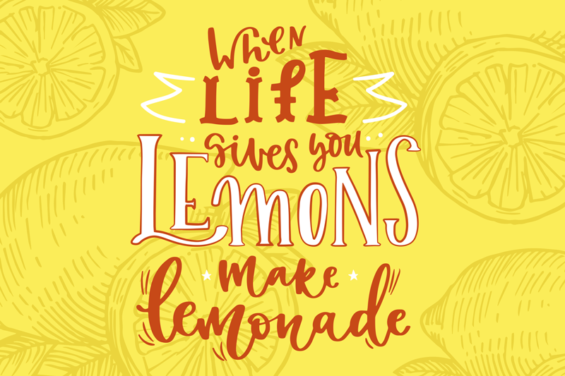 Placemats with quote when life gives you lemons - TenStickers