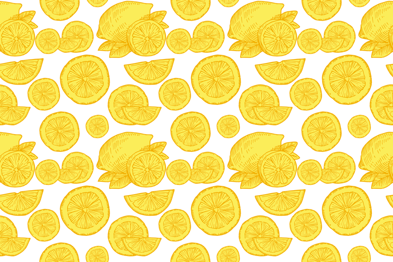 Lemon slice pattern placemats - TenStickers
