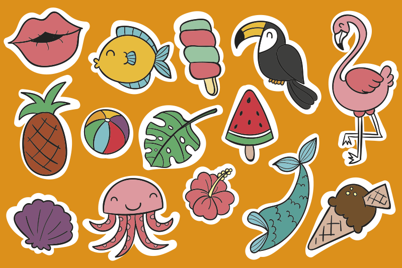 Children placemats with colorful tropical designs - TenStickers
